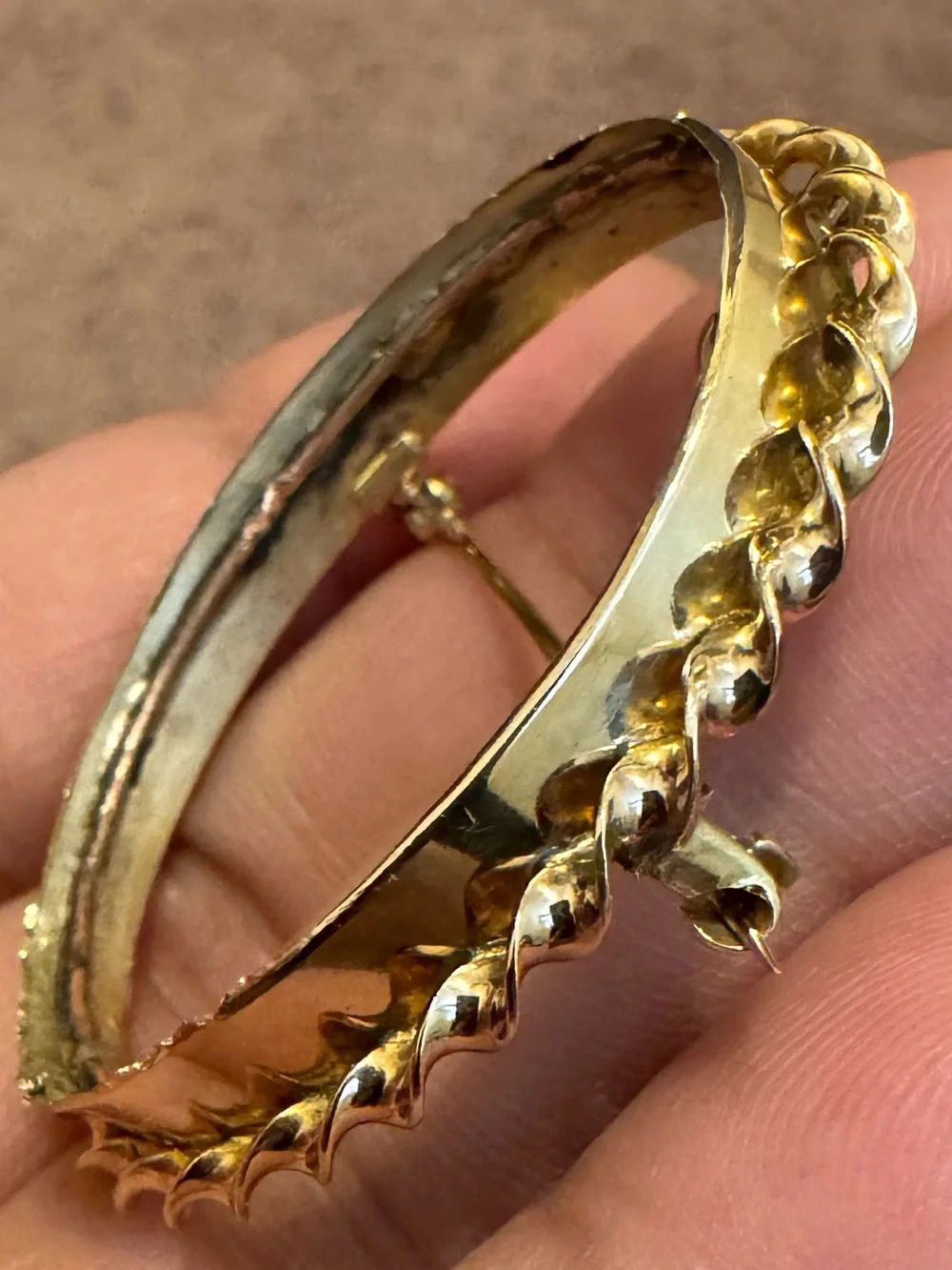 Vintage Scrap Solid 10k Gold Cameo Setting, 6.5g